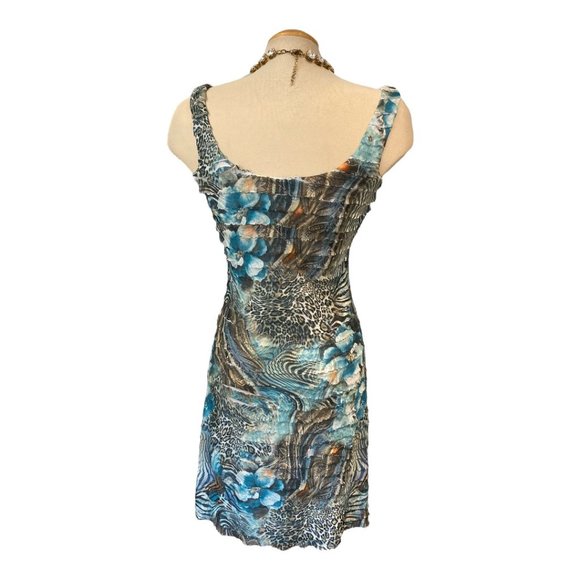 TANGO MANGO Dress Sz. Sm Ruffles Fun Print Floral Leopard Zebra - Picture 4 of 7